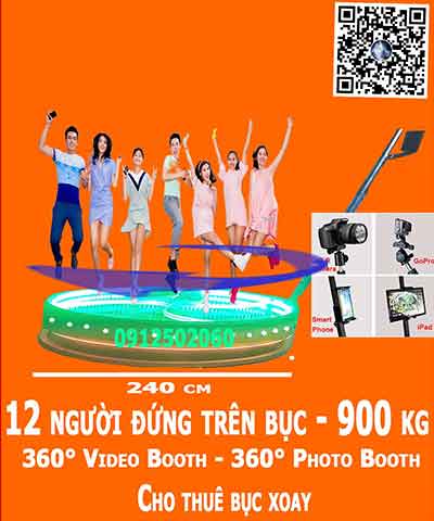 photobooth 360 độ loại lớn 240cm - 12 người đứng - 900kg