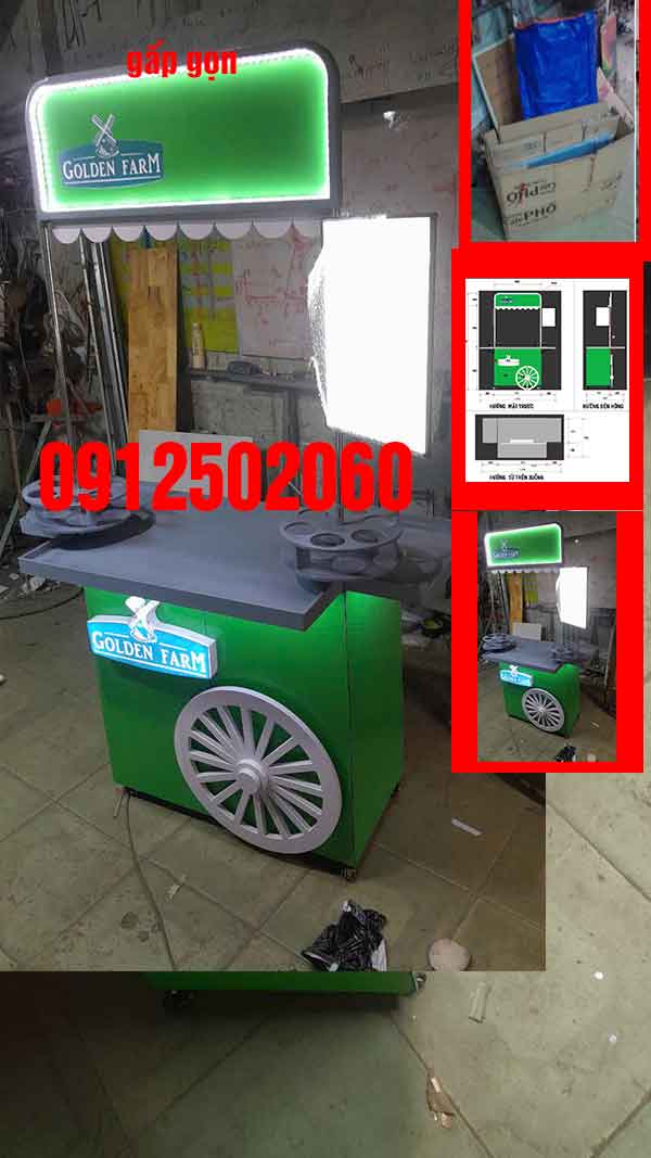 mẫu xe làm booth sampling đẹp