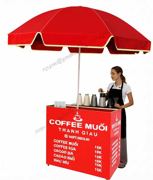 xe cafe mang dù có dù che